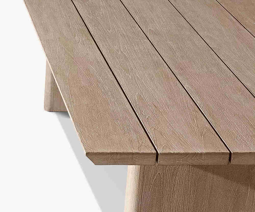 RH Balmain Rectangular Dining Table - Solid Teak/Aluminum, Customized Color