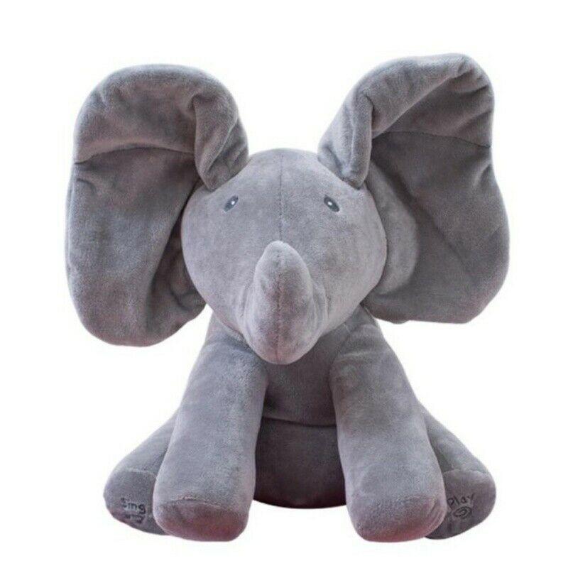 Peek-a-Boo Animated Talking and Singing Plush Elephant Stuffed Doll Toy for Baby
