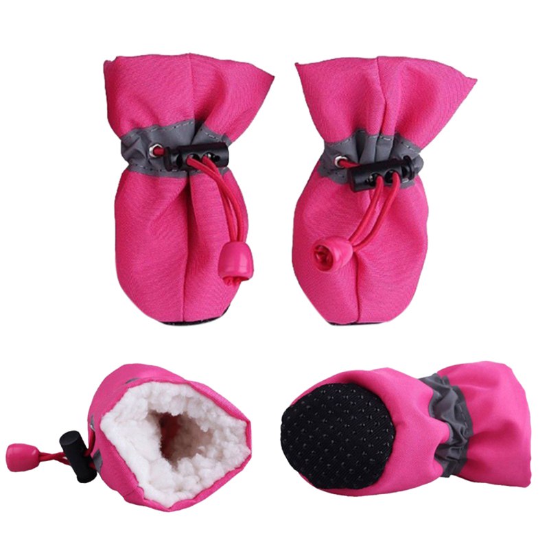 4pcs Antiskid Pet Dog Shoes - Soft-soled Puppy Protection for Winter Paw Care