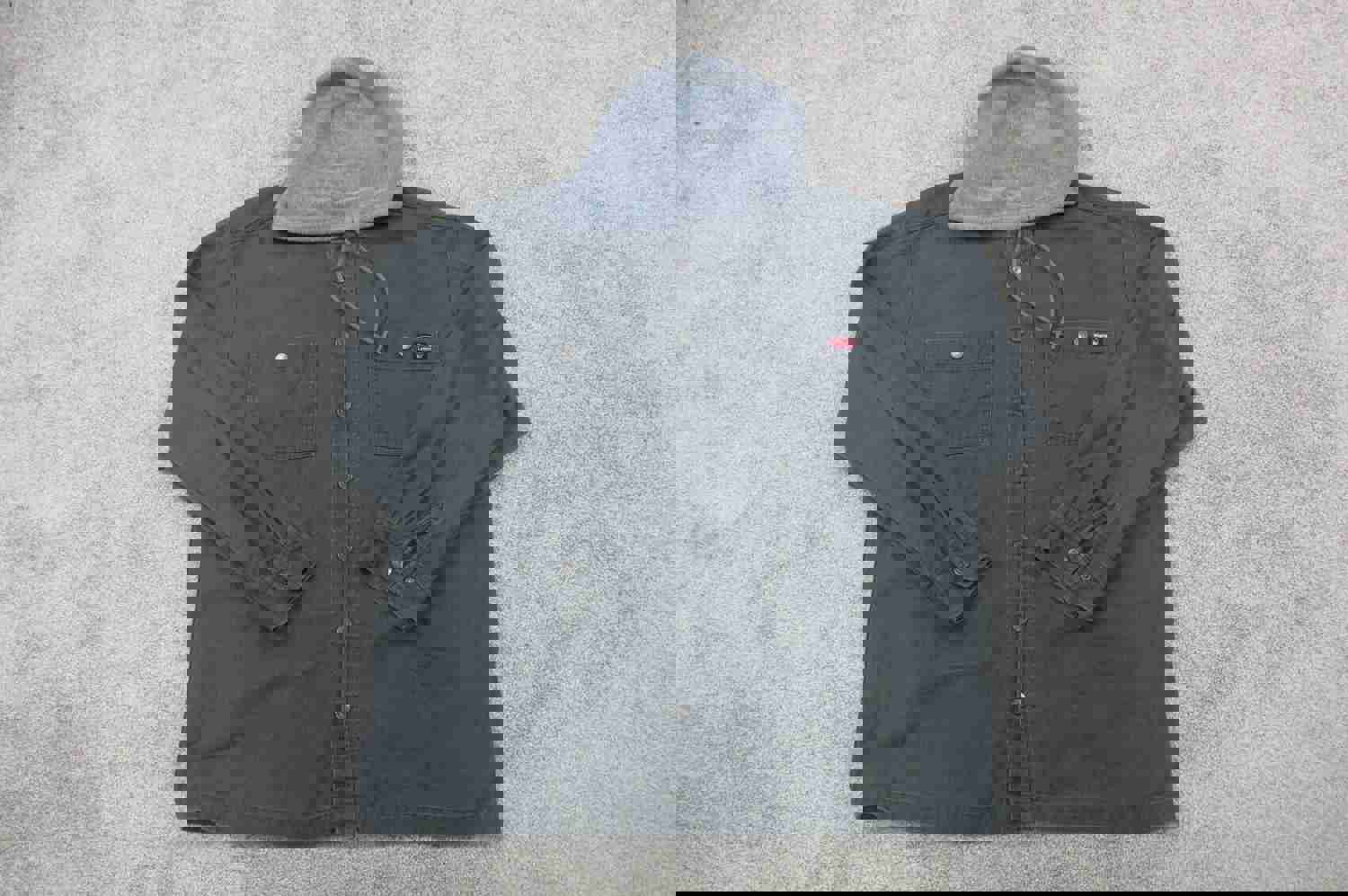 Wrangler Men's Large Gray Casual Outdoor Hooded Parka Coat