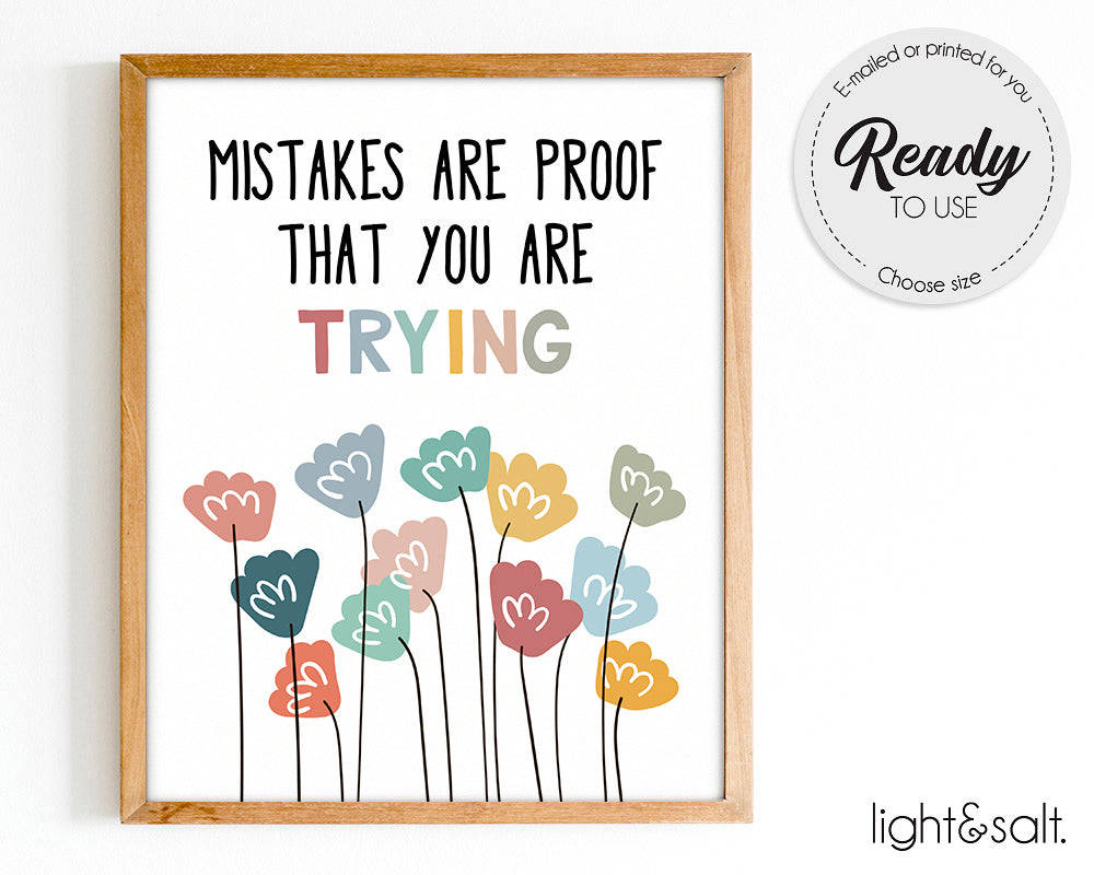 Growth Mindset Posters Set of 8 - Mental Health Decor