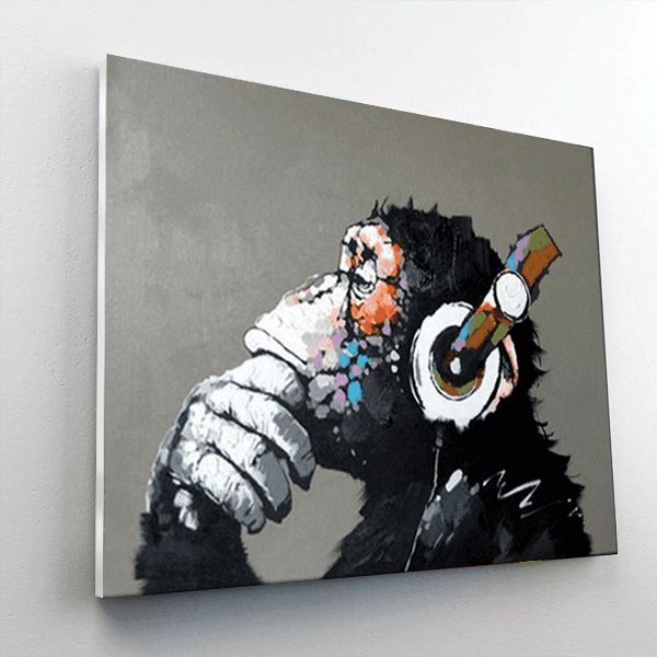 Monkey Listening To Music Paint By Number Painting Set