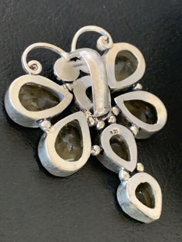 Handmade Sterling Silver Dragonfly Pendant with Faceted Yellow Topaz