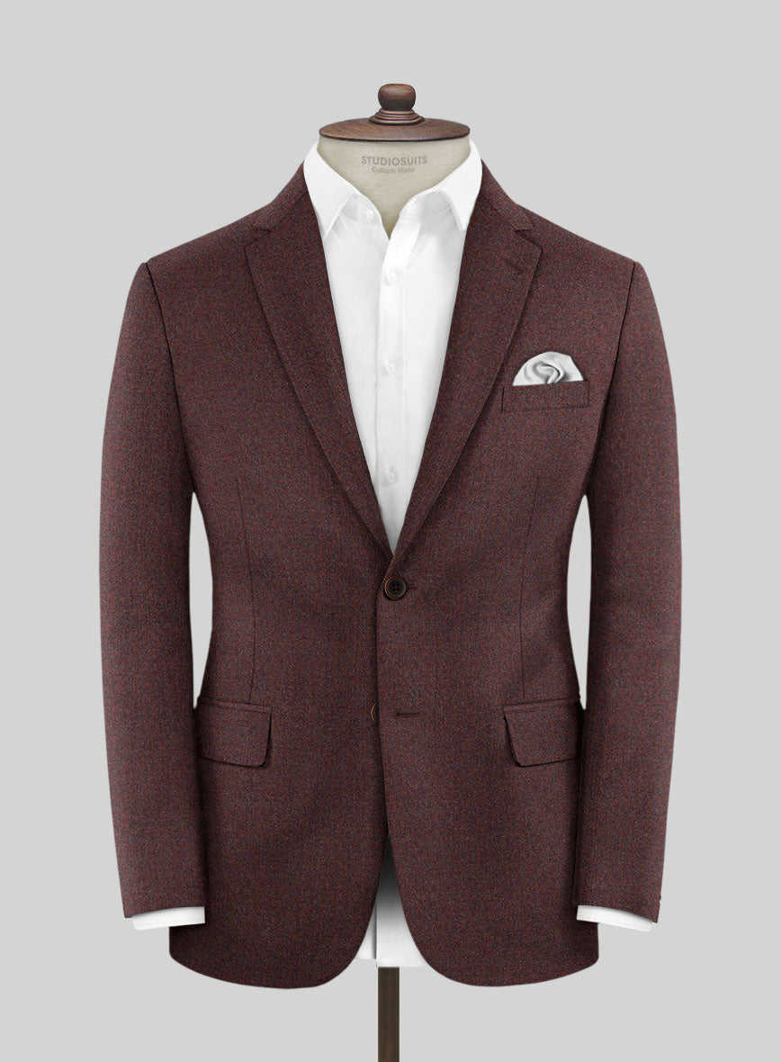 Italian Quelo Wine Twill Flannel Suit