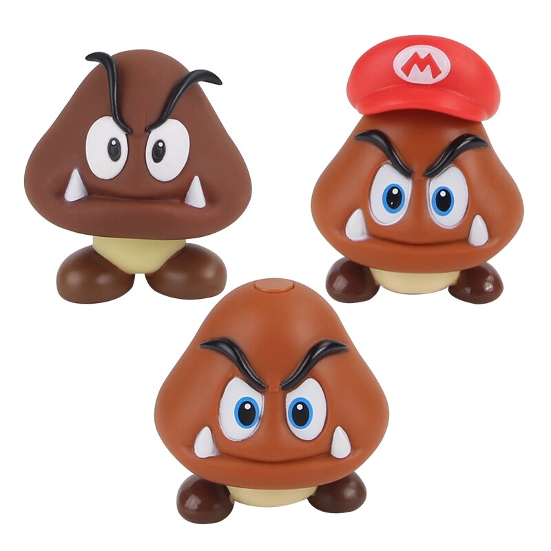 Super Mario Bros Goomba PVC Figure Collectible Model Toy - Lovely Mushroom Doll Gift for Kids