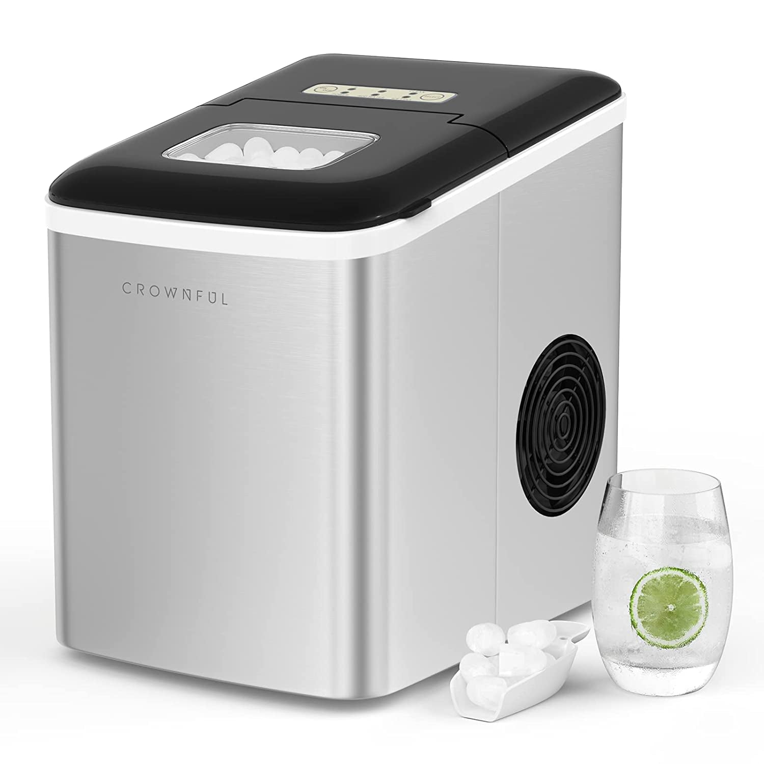 Portable Countertop Ice Maker Machine - 9 Bullet Ice Cubes in 7 Minutes, 26Lbs/24H, Auto Self-Cleaning