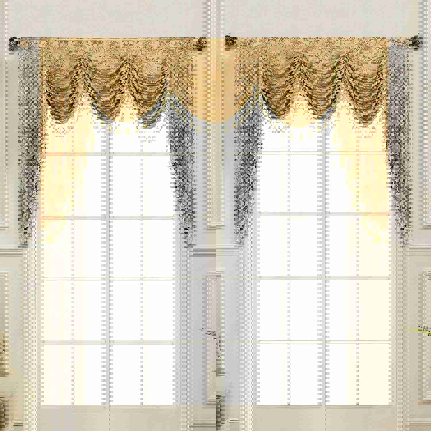 Opulent Swag Valance - Premium Synthetic Fiber Window Decor