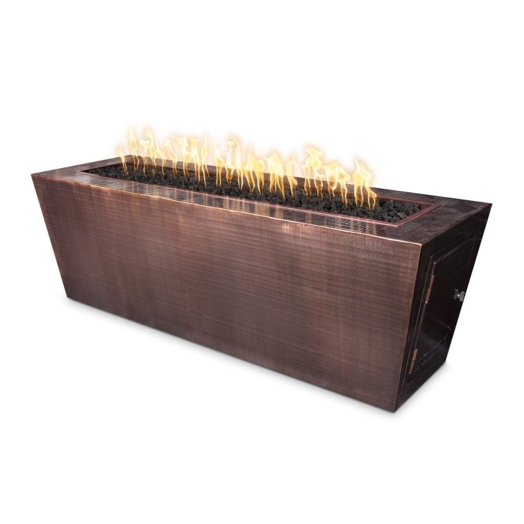 The Outdoor Plus 84 Mesa Copper & Corten Steel & Stainless Steel Rectangle Fire Pit Table
