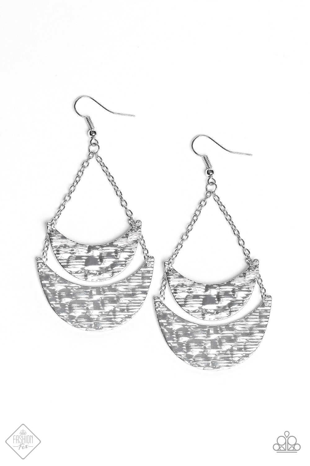 Paparazzi Moon Landings - Silver Earrings - Fashion Fix / Trend Blend Exclusive