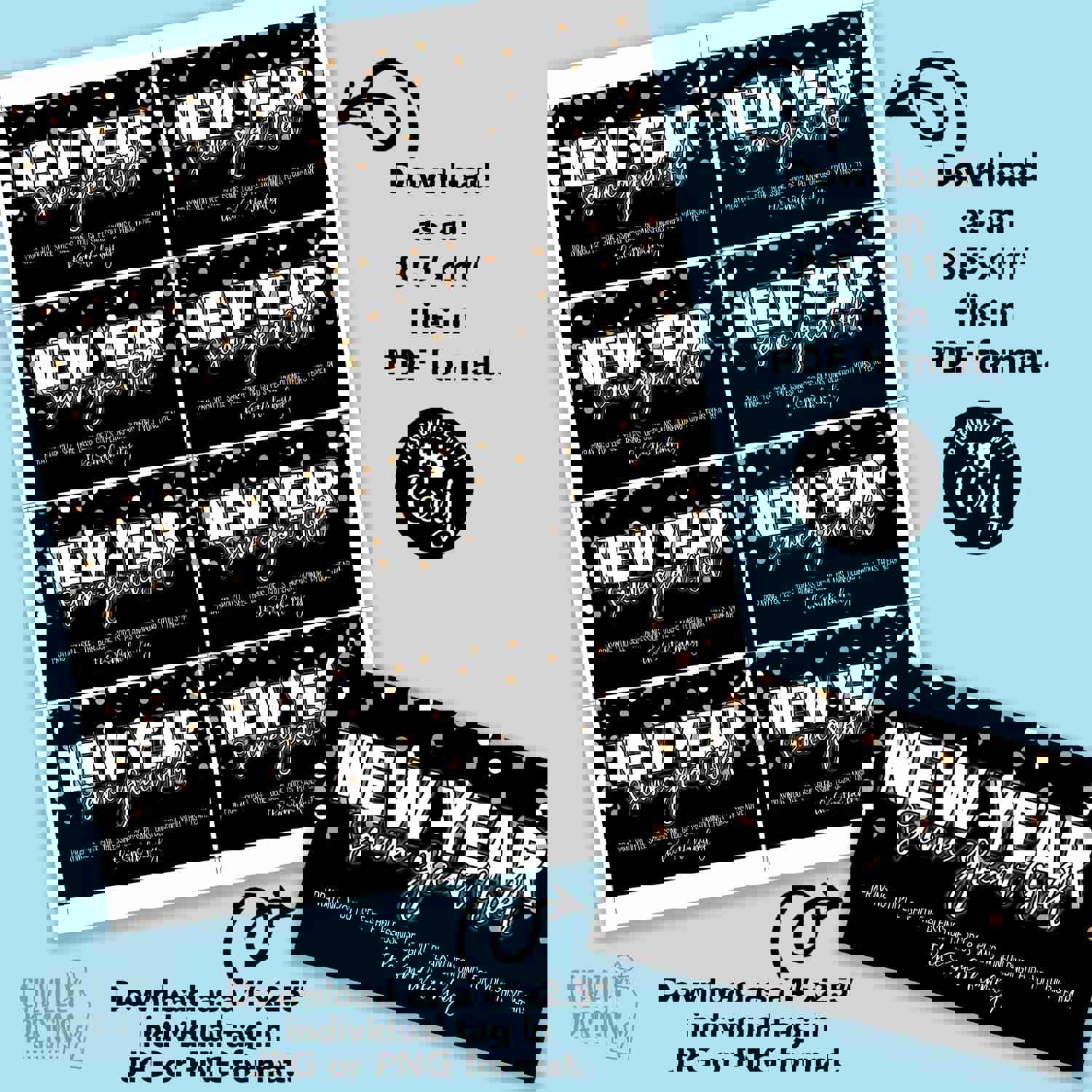 Editable - New Year Same Great God - Religious Faith Based Gift Tags - Printable Digital File