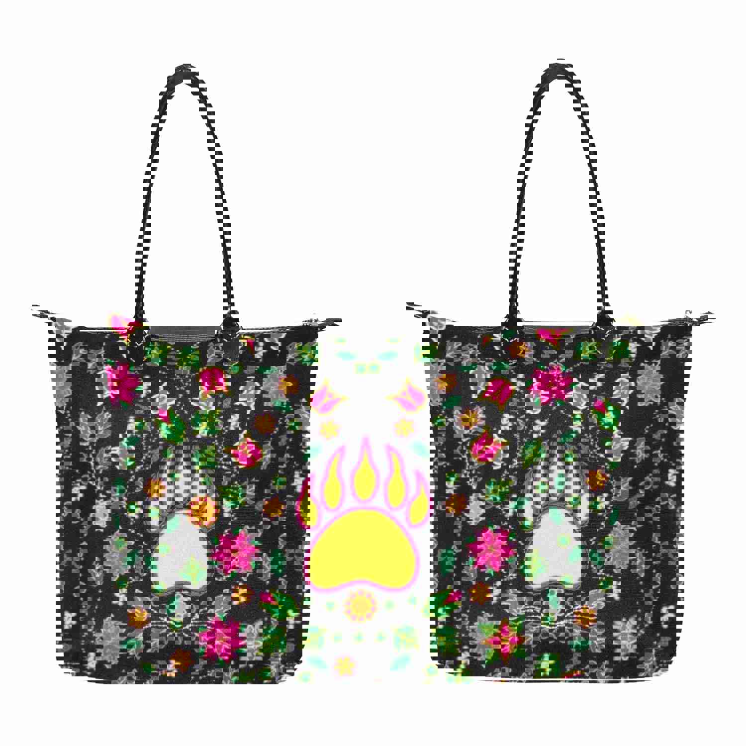 Floral Bearpaw Pink and Yellow Single-Shoulder Lady Handbag