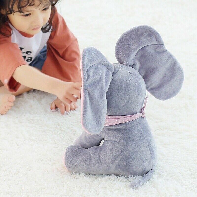 Peek-a-Boo Animated Talking and Singing Plush Elephant Stuffed Doll Toy for Baby