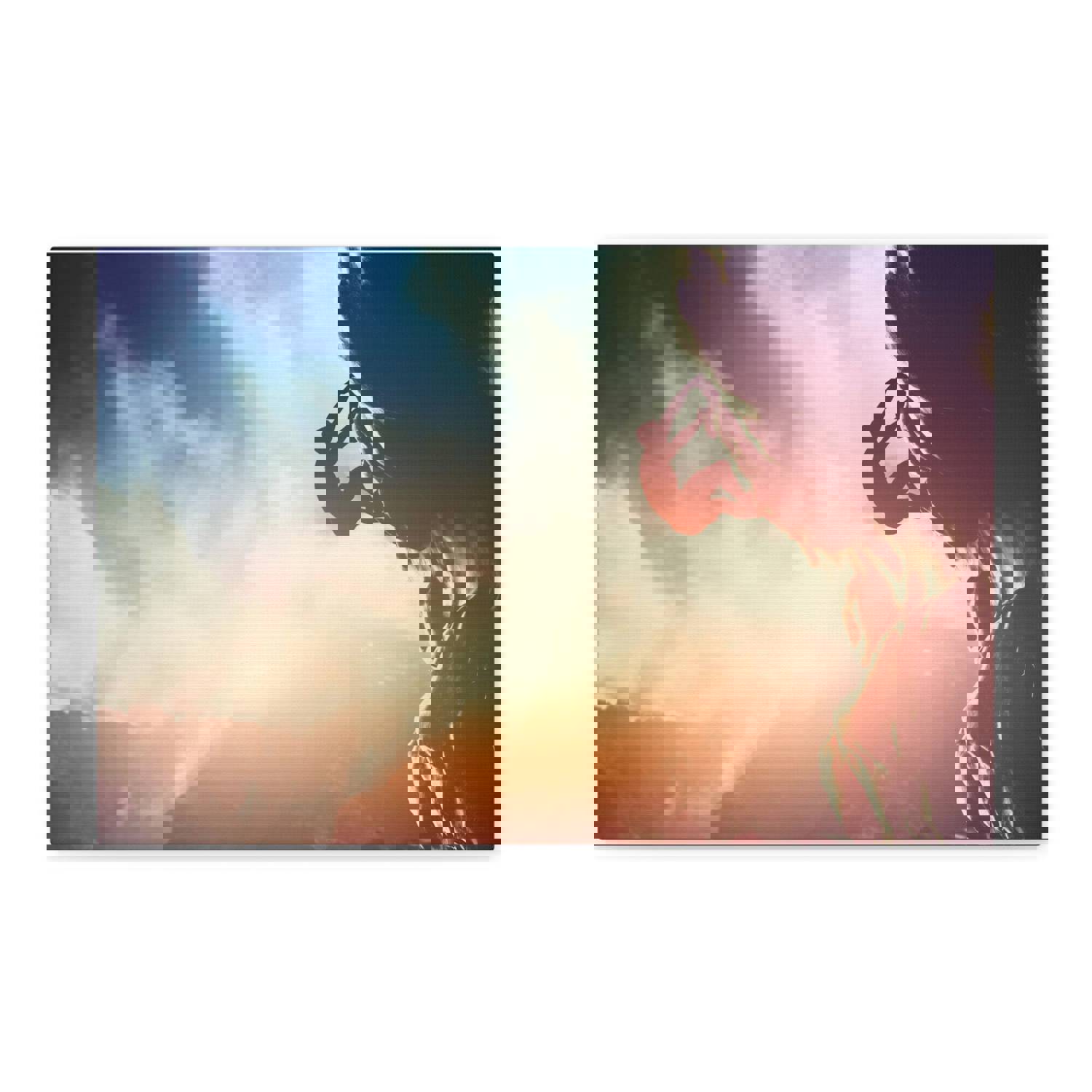 Man Climbing Rock Mountain Nature Wilderness Photography Canvas Wall Art for Home Decor