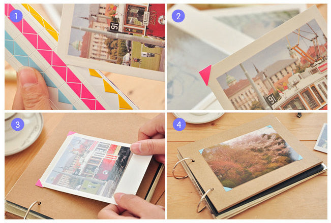 CLEARANCE Self-Adhesive Photo Corners Sticker (102pcs) - Colorful Scrapbooking Album Decoration