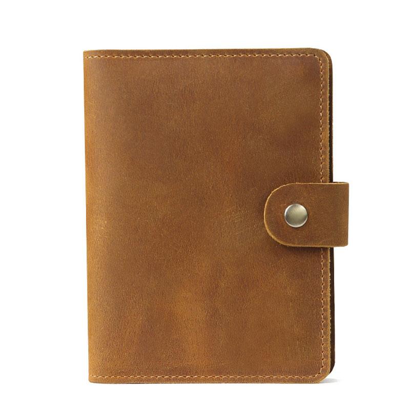 Cool Leather Men's Small Passport Wallet Slim Travel Wallets for Men