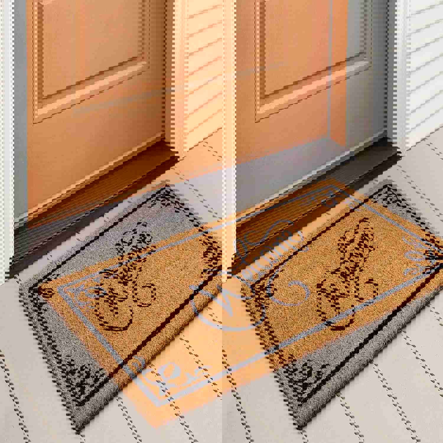 LuxUrux Welcome Mats Outdoor Coco Coir Doormat with Heavy-Duty PVC Backing - Natural - 30 x 17