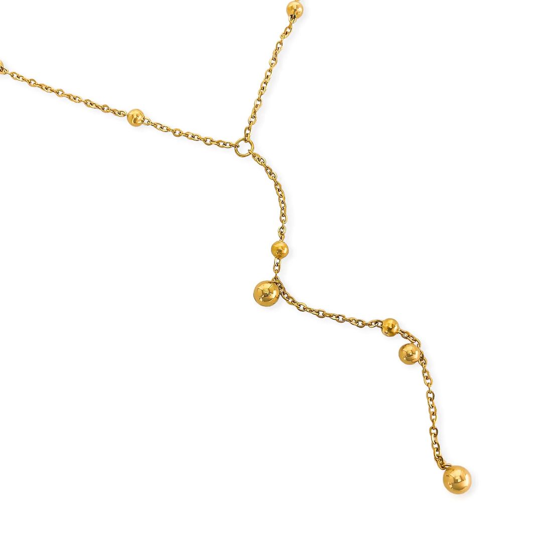 Elegant Rocki Lariat Necklace - Water Resistant Gold Plated Chain