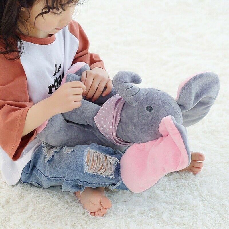 Peek-a-Boo Animated Talking and Singing Plush Elephant Stuffed Doll Toy for Baby