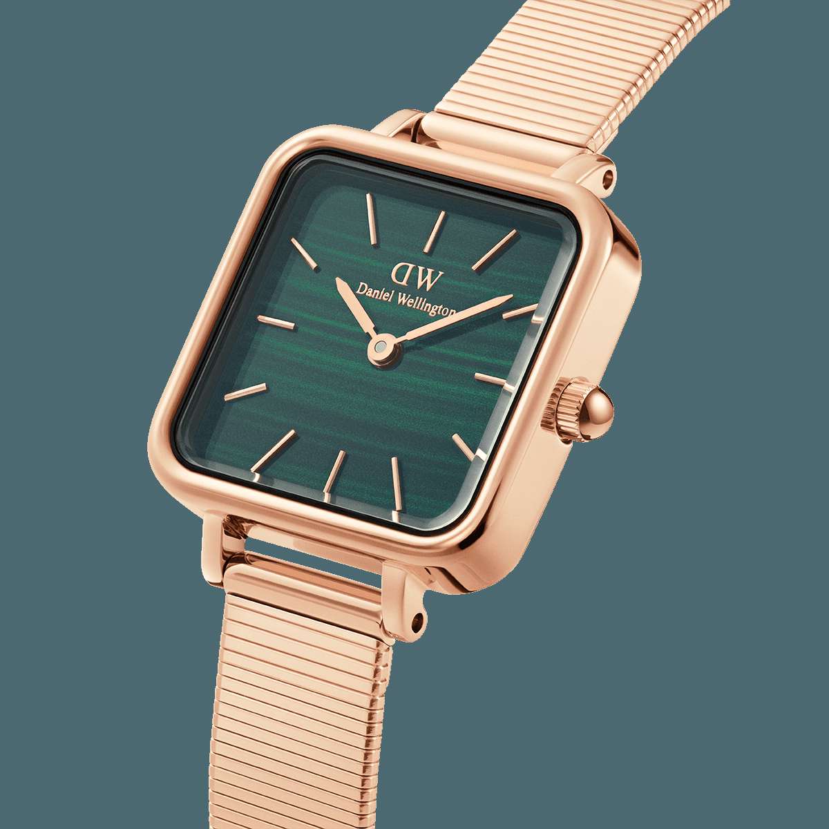 Quadro Studio Watch - Rose Gold Green