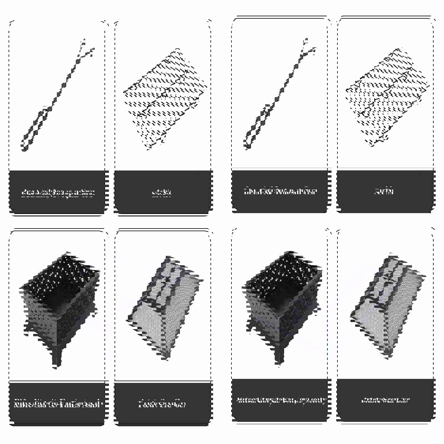 PHI VILLA 34 x 24 Antiqued Knit Pattern Rectangle Fire Pit