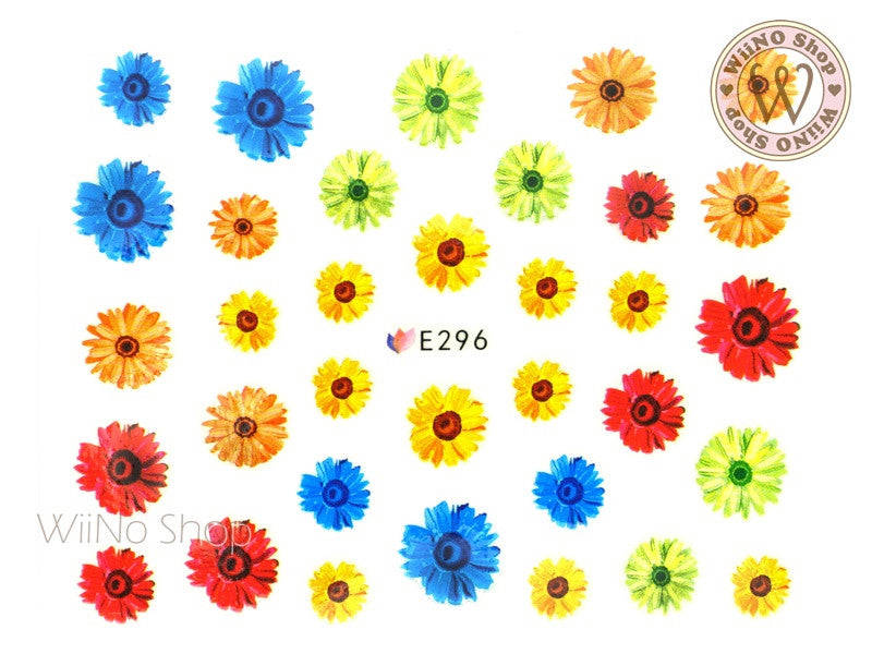 E296 Daisy Flower Adhesive Nail Sticker - 1 pc