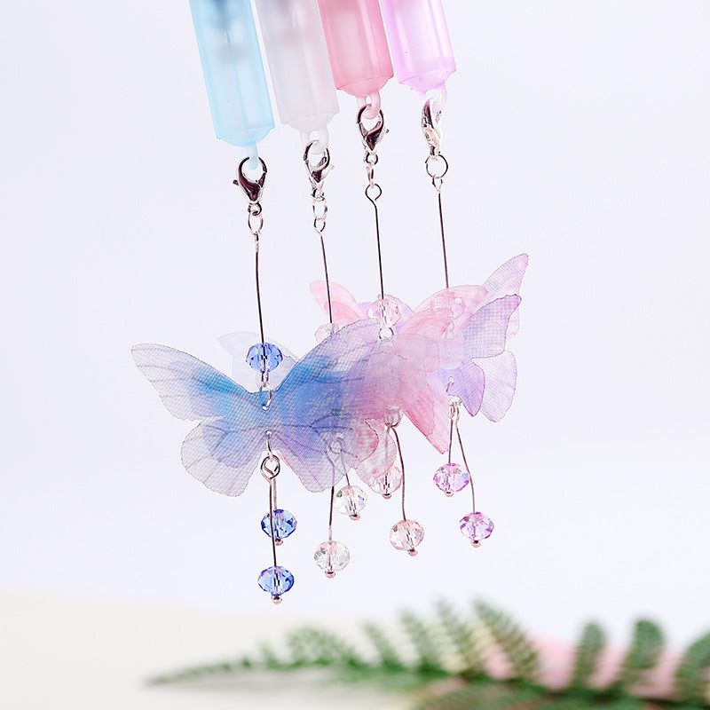 Butterfly Pendant Pen - Cute Detachable Gel Pen Set for Girls