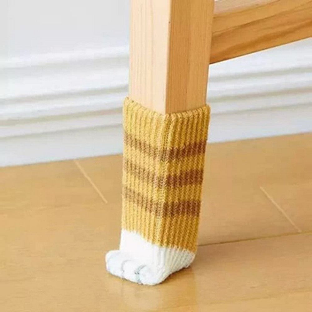 32PCS Cat Paw Design Chair Socks - Furniture Leg Protectors for Cat Lovers