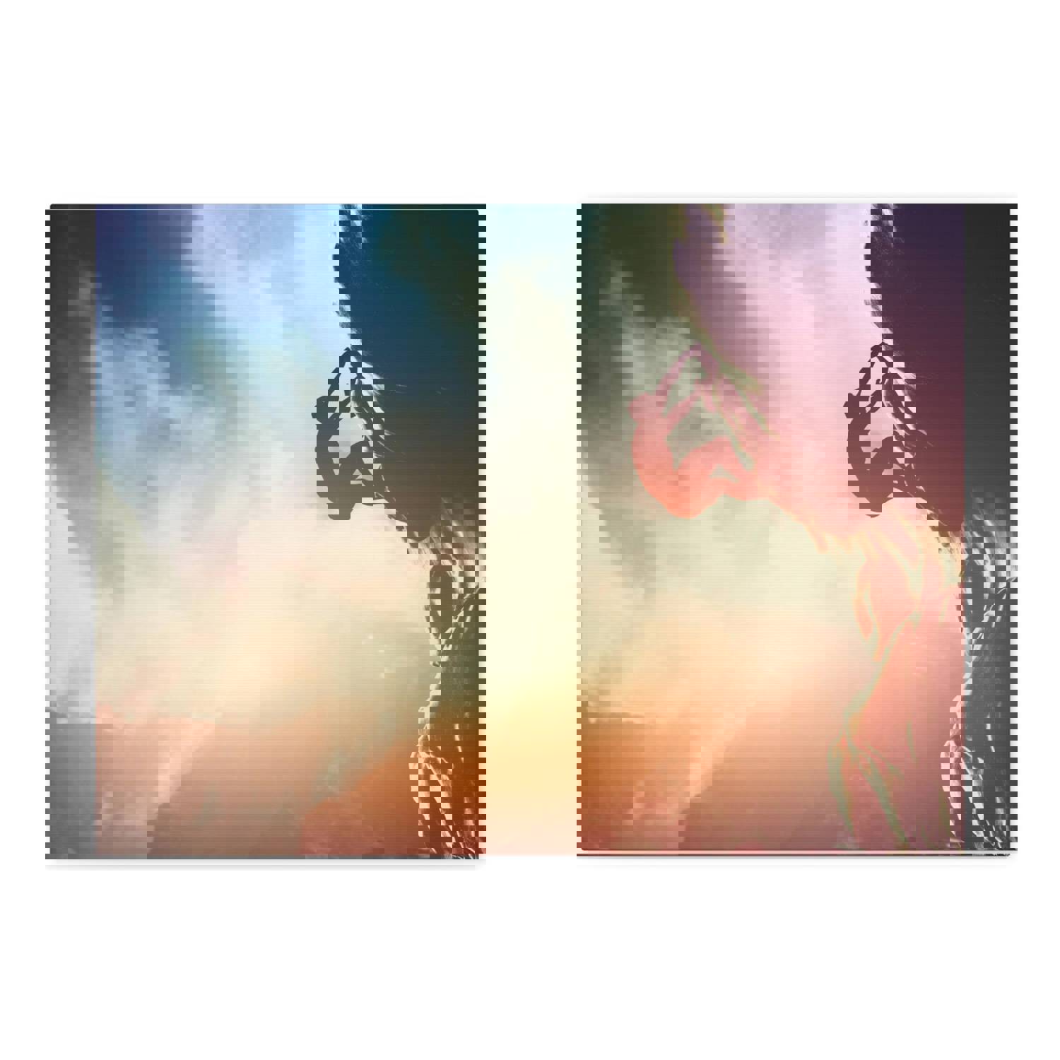 Man Climbing Rock Mountain Nature Wilderness Photography Canvas Wall Art for Home Decor