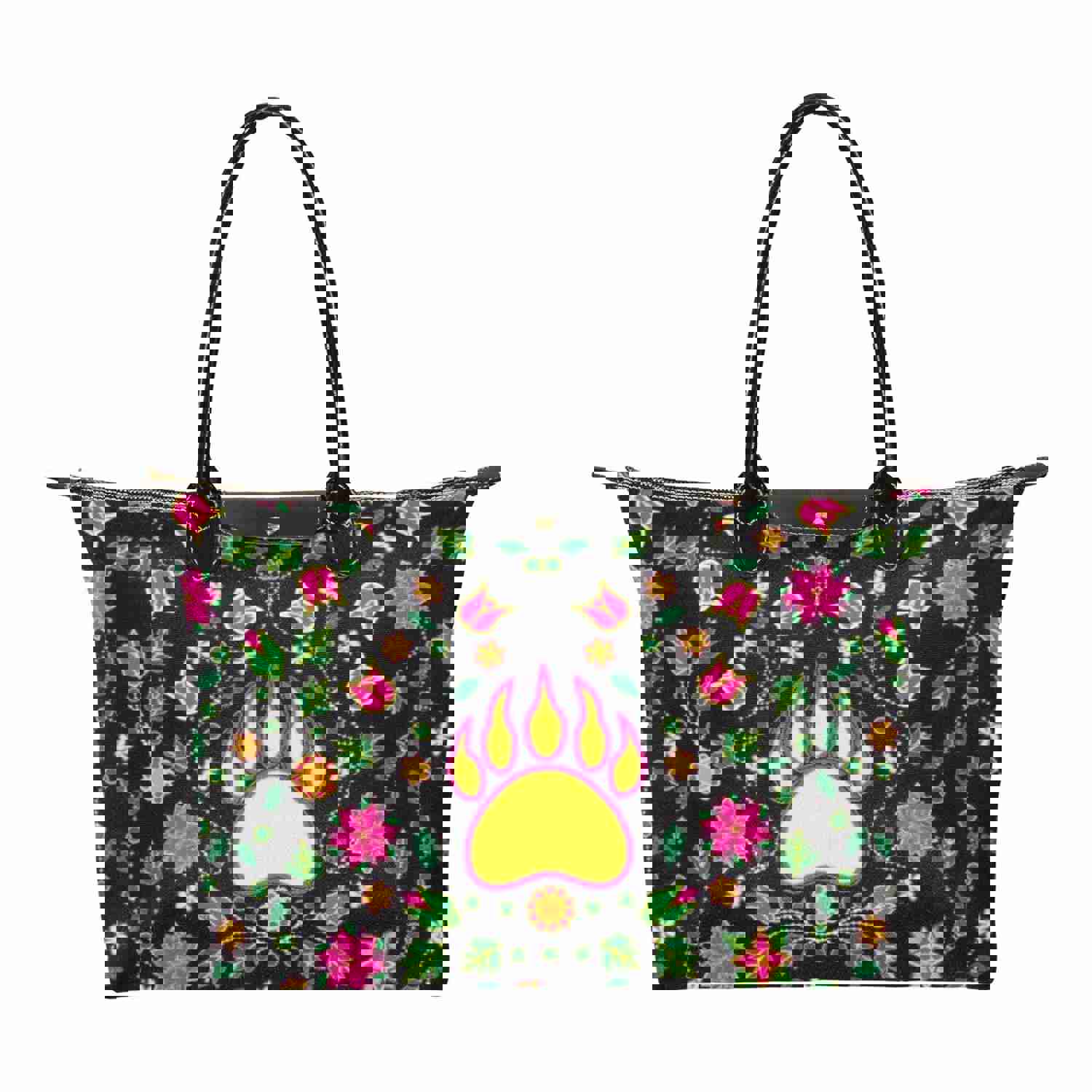 Floral Bearpaw Pink and Yellow Single-Shoulder Lady Handbag