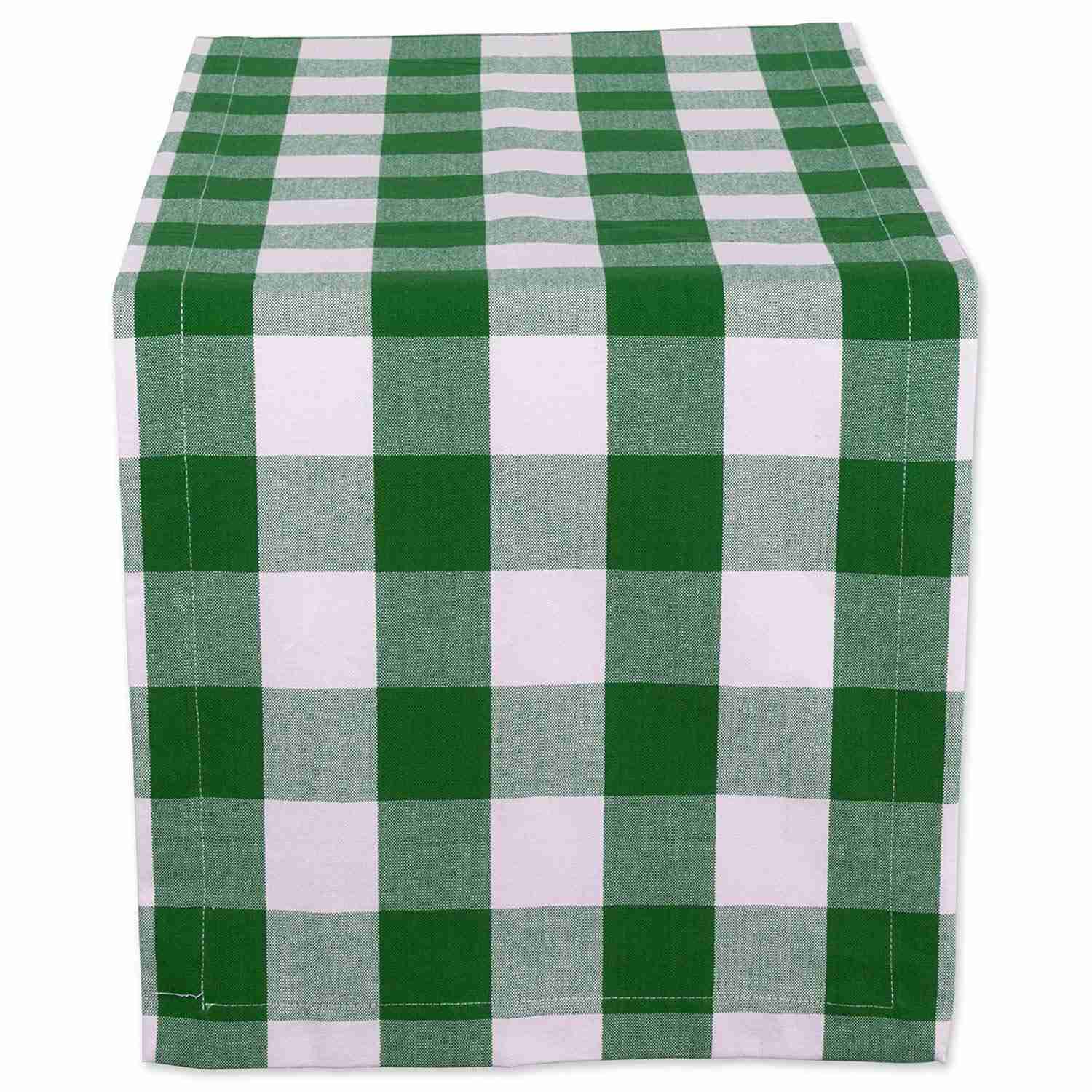 DII Cotton Buffalo Check Table Runner for Family Dinners, Gatherings, and Everyday Use (14x72, Orange & Black)