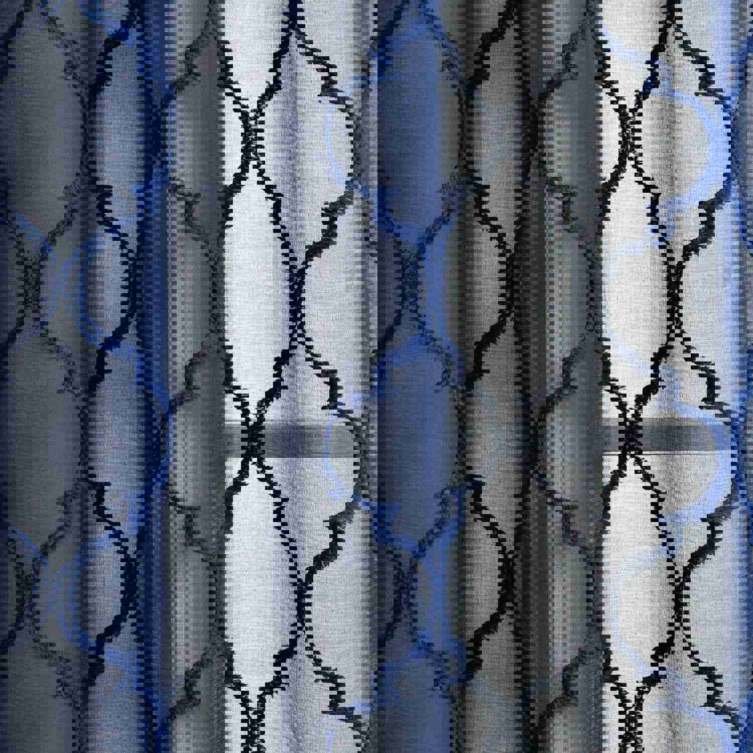 Avon Trellis Grommet Sheer Window Curtain Panel Set