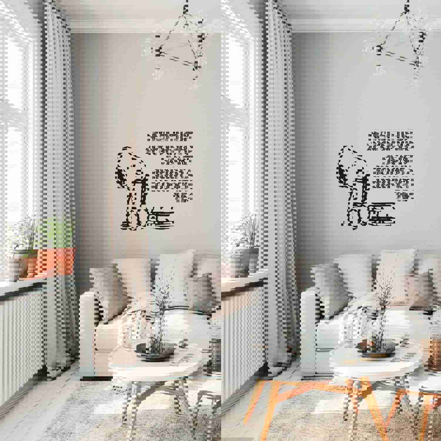 Snoopy Reading Books Vinyl Wall Sticker Decal - Never Trust Someone