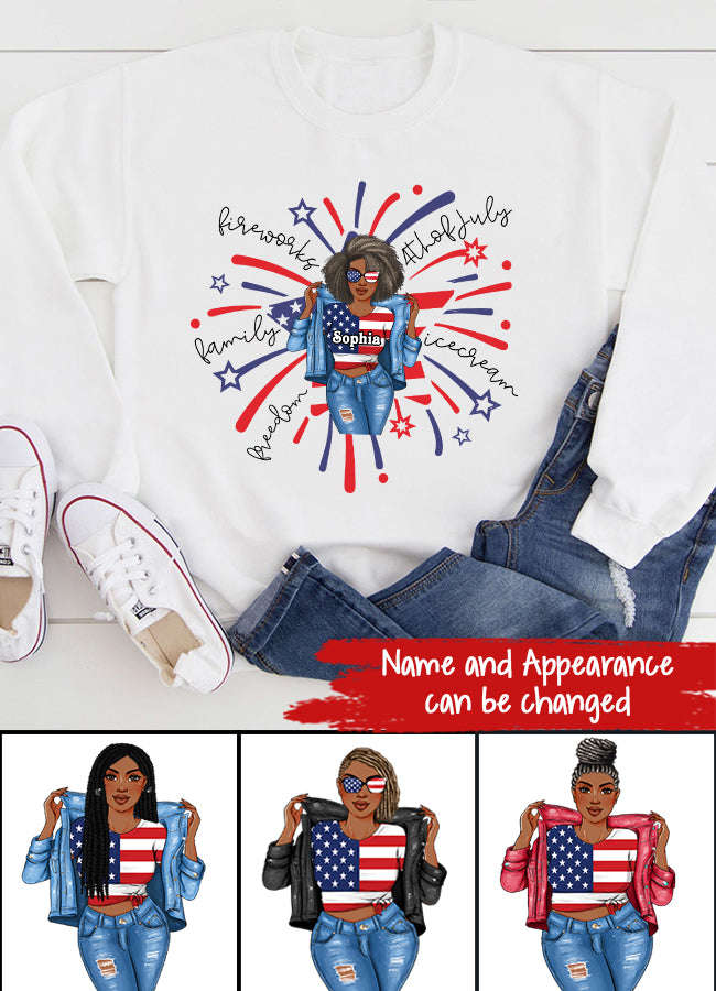 July Birthday Shirt - Custom Birthday T-Shirt for Women, Queens Born in July, Independence Day Gift