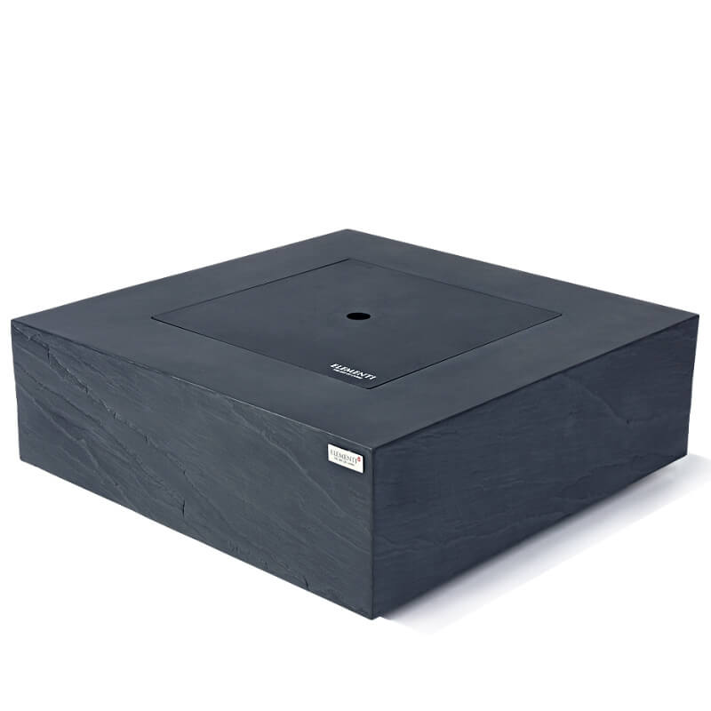 Elementi Plus Roraima Slate Black Square Concrete Fire Pit Table - OFG411SL