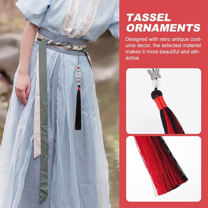 Traditional Chinese Tassel Charms Waist Ornament - Lucky Amulet Feng Shui Protection Costume Accessory