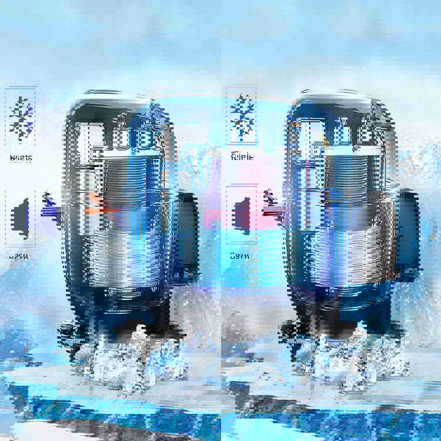 Freestanding Commercial Ice Maker Machine 66LBS/24H with Auto-Clean and Built-in Water Inlet