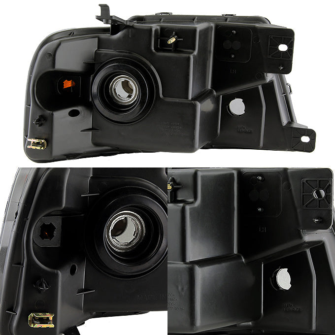 AKKON Black Smoke Headlights for 04-08 F150 & 06-08 Lincoln Mark LT - Replacement Pair (Left + Right)