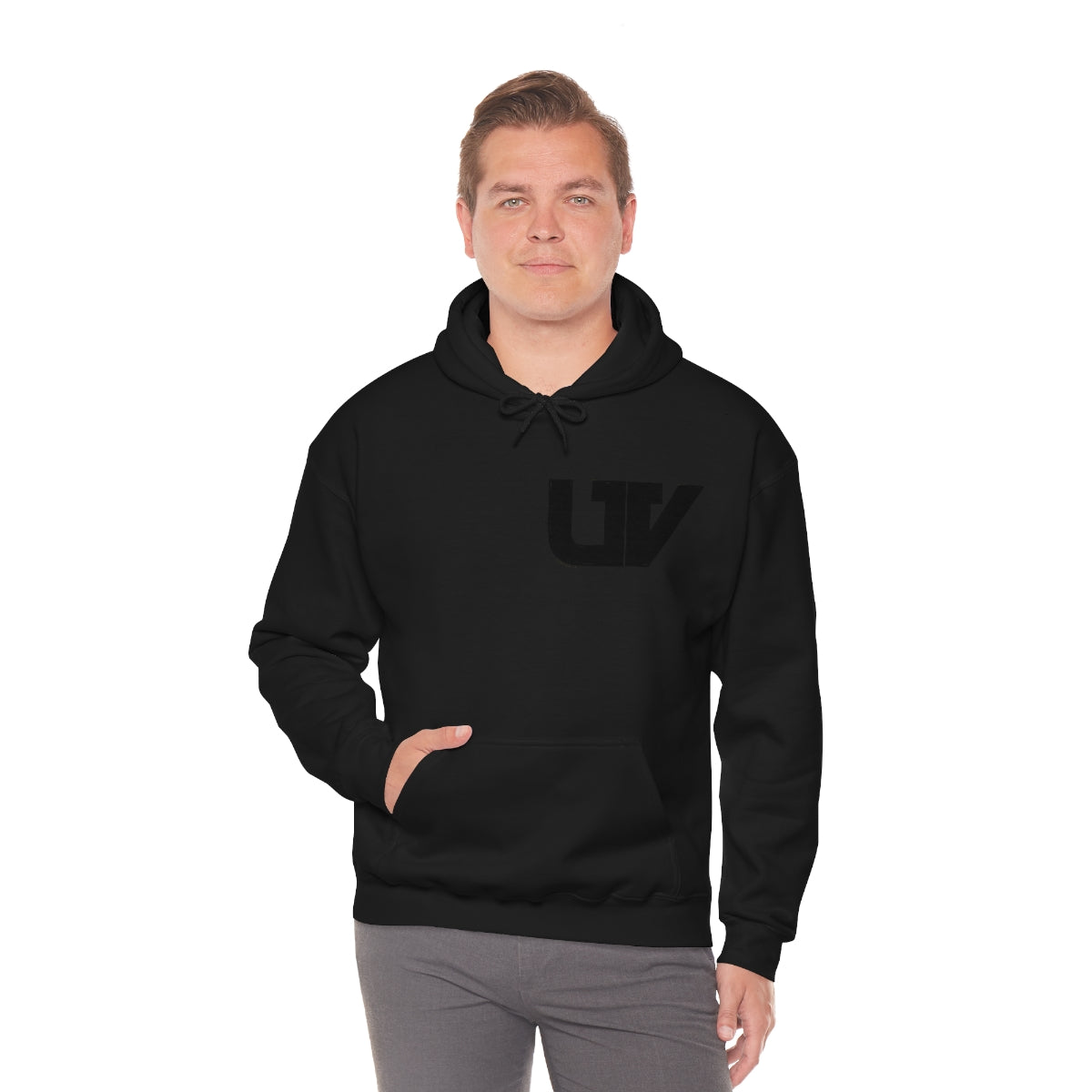 S-UV Hoodie Black Pocket Logo - Extra Comfy & Stylish