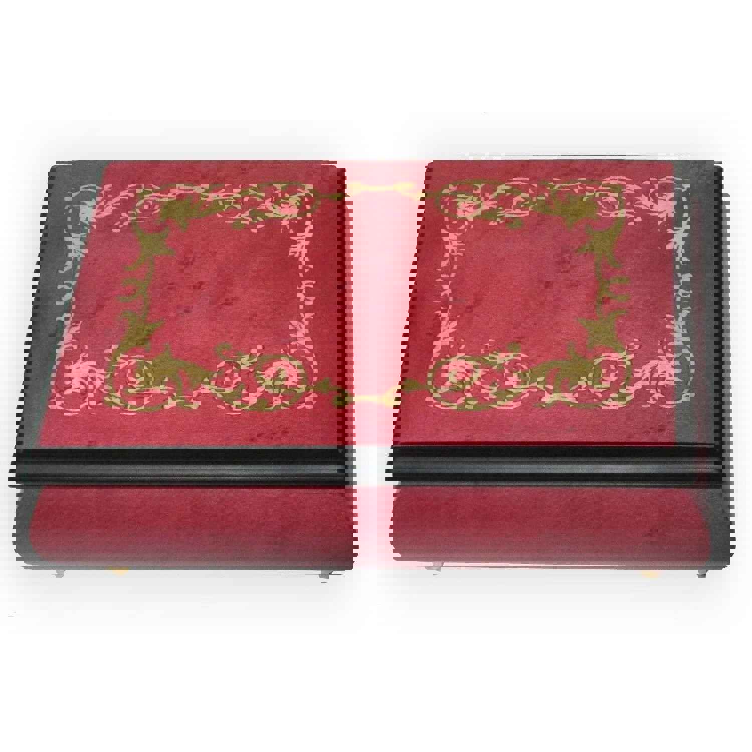Italian Arabesque Inlay Music Box - Handcrafted Wood Jewelry Box with Sankyo Mechanism