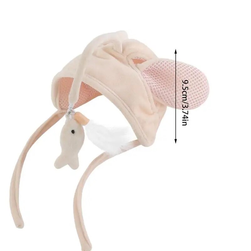 Cat Interactive Fishing Head Mounted Hat Toy with Feathers Bait for Kittens