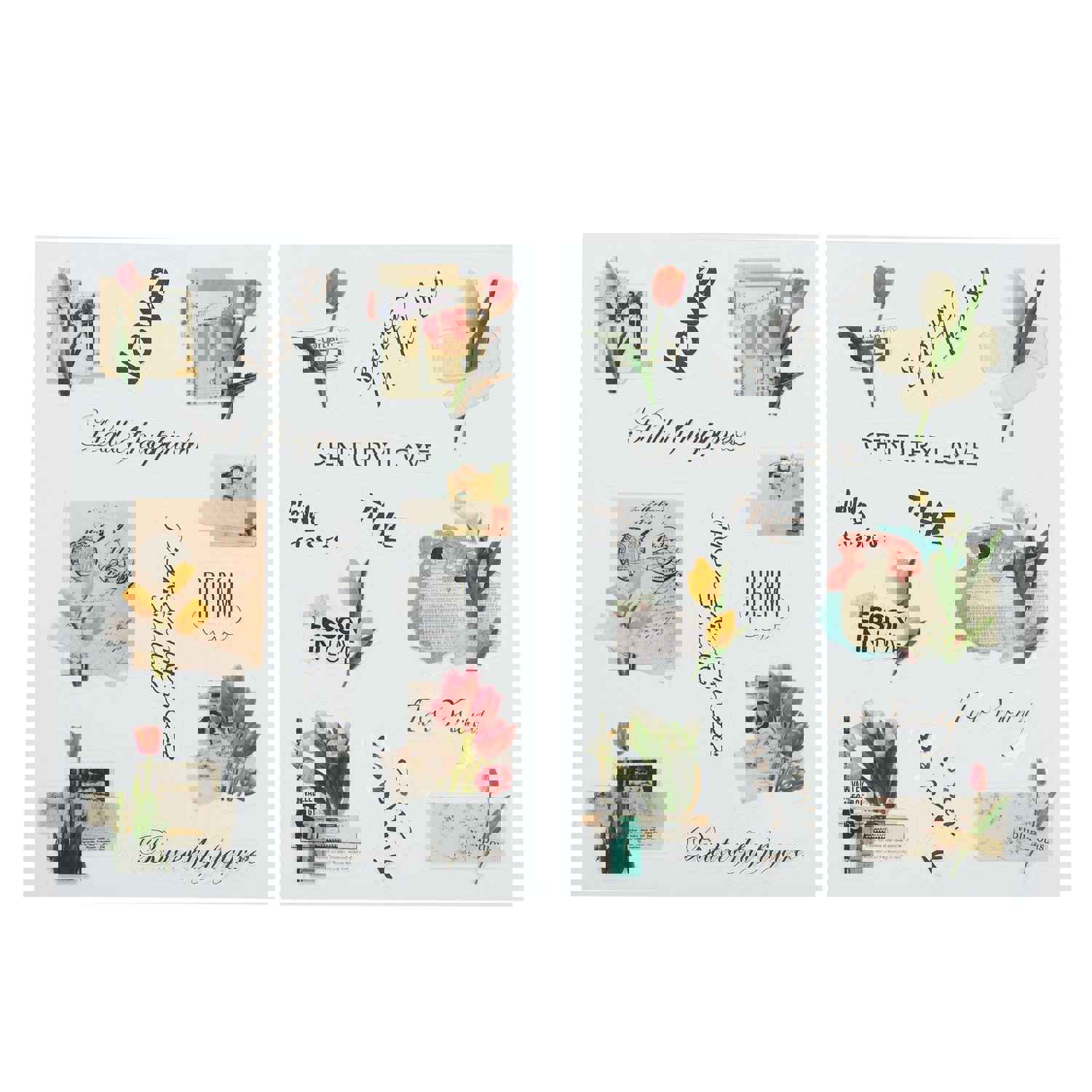 Craspire Plastic Decorations Stickers for DIY Scrapbooking, Flower Pattern, 10 Sets/Pack