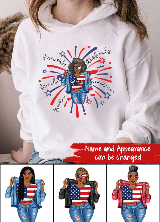 July Birthday Shirt - Custom Birthday T-Shirt for Women, Queens Born in July, Independence Day Gift