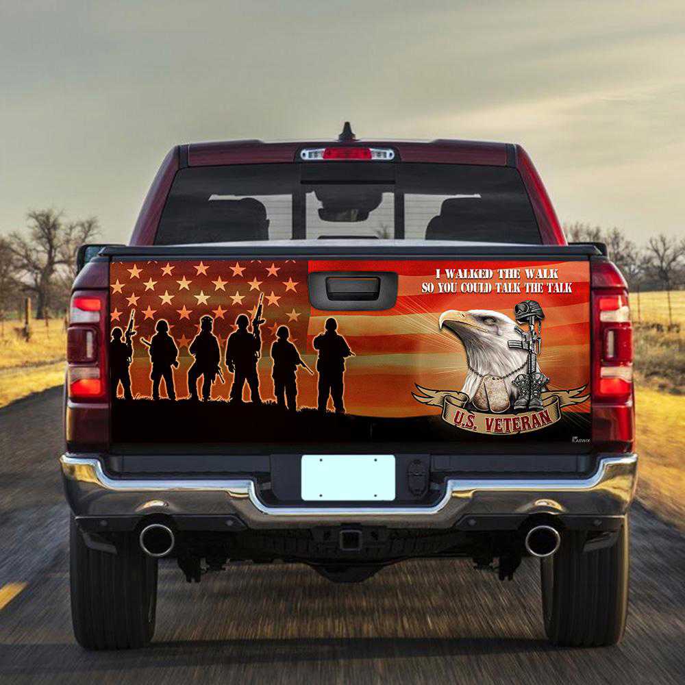 Veterans Truck Tailgate Decal Sticker Wrap - Veteran Day Gifts & Decoration