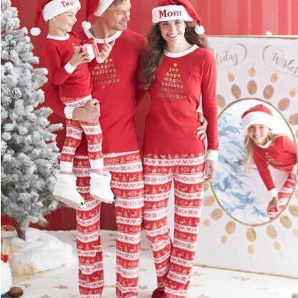 Fashion Christmas Tree Print Family Pajamas - Long Sleeve Sleepwear for Christmas