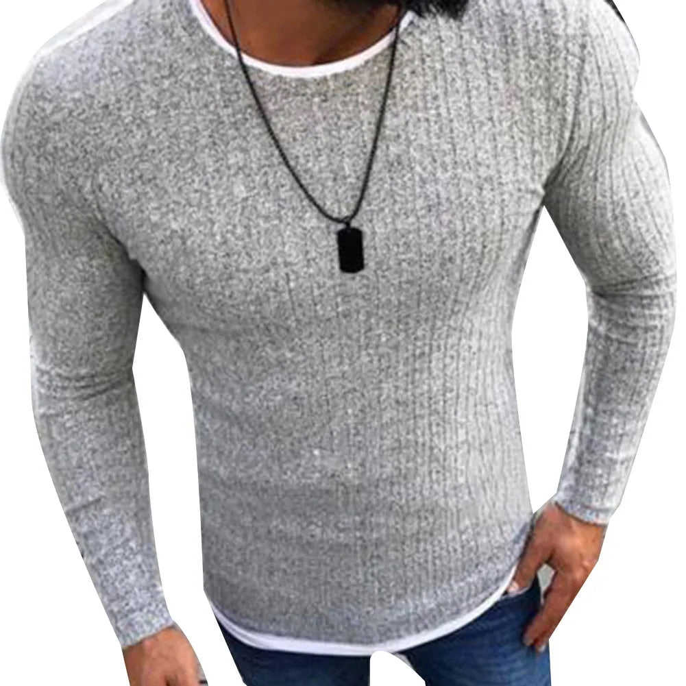 Nukty Fashion Men's Color Block Patchwork Knitted Sweater