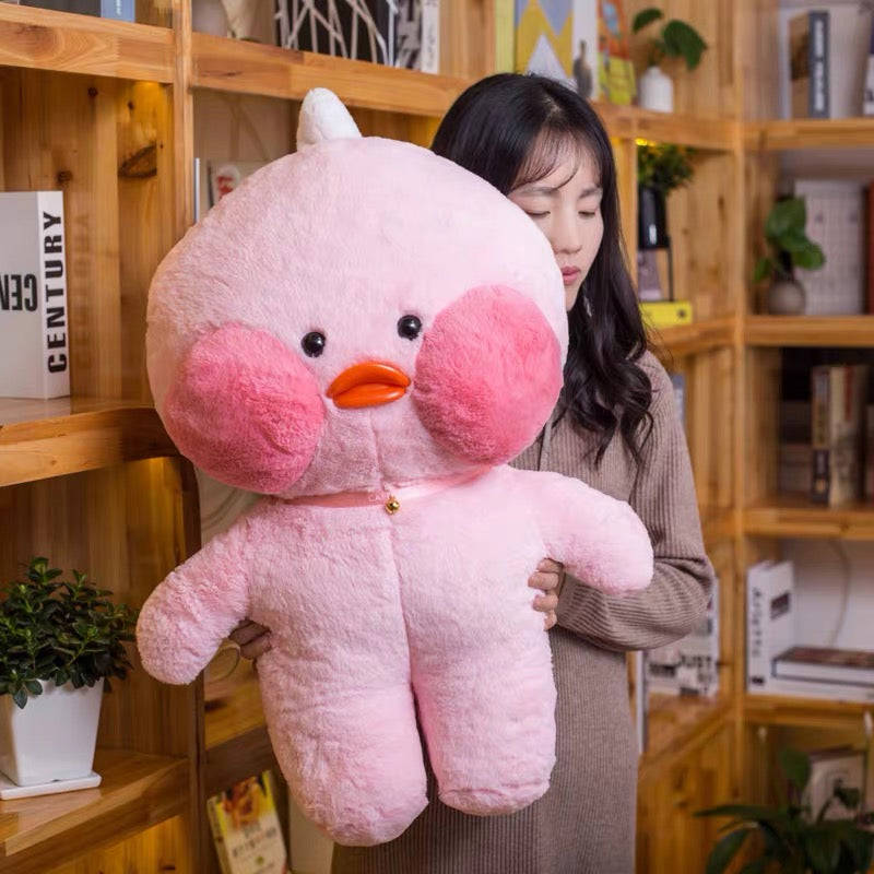 80cm Kawaii LaLafanfan Cafe Duck Plush Toy - Soft & Cuddly Birthday Gift for Kids