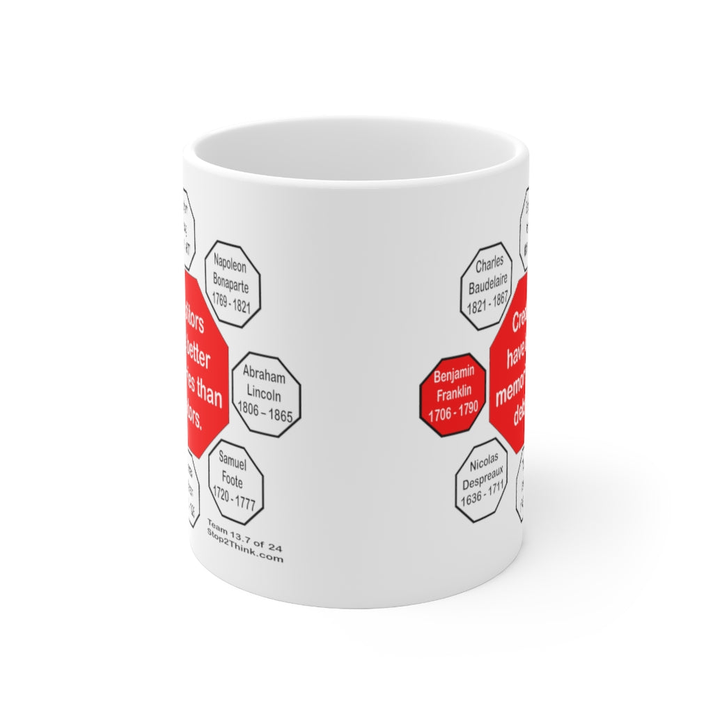 Benjamin Franklin Quote Ceramic Mug - 11oz - Drink Wisely in MugWisdom