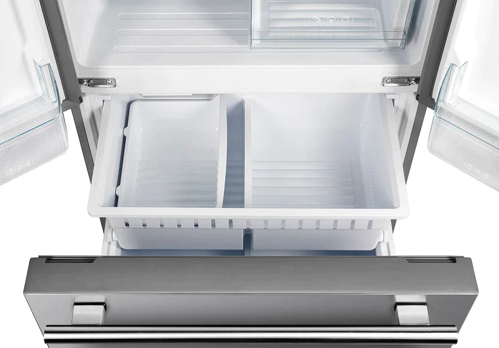 FORNO 31 Inch 17.5 cu ft French Door Refrigerator with Ice Maker in Stainless Steel