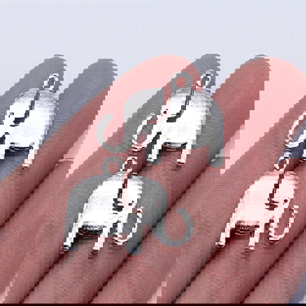 10pcs Antique Silver Elephant Charms for DIY Jewelry Making