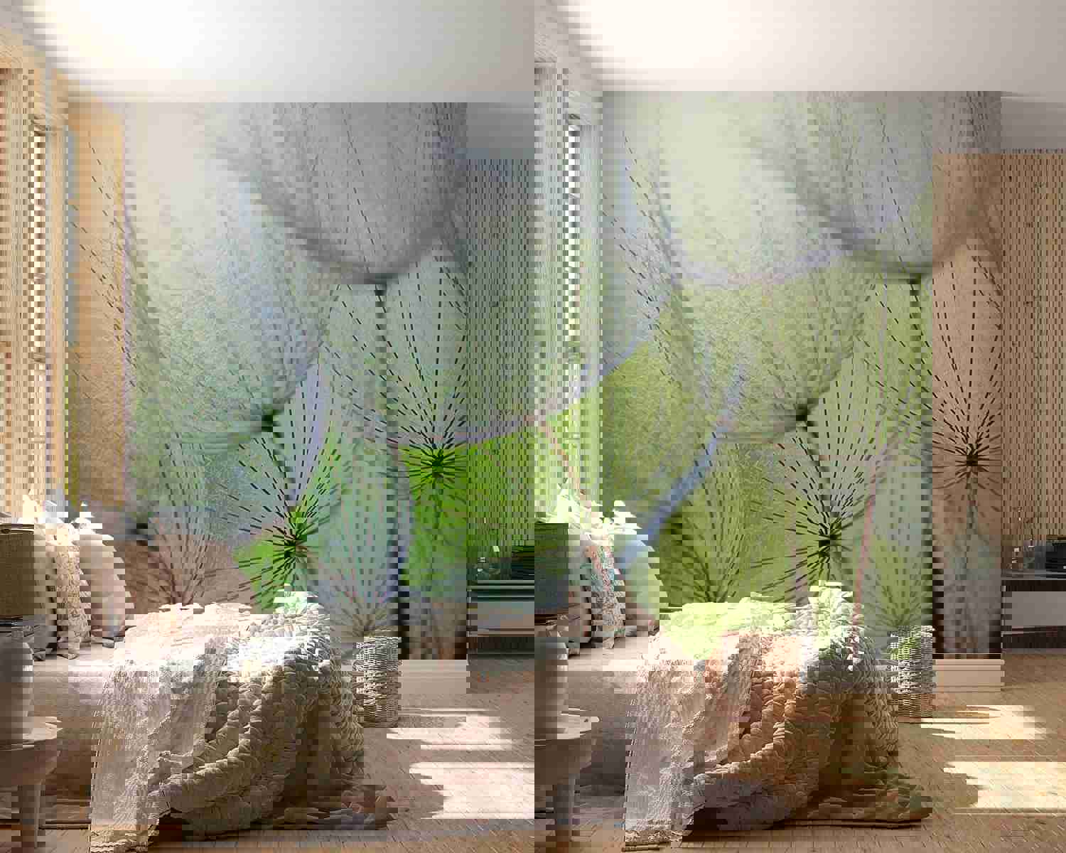 Peel & Stick Floral Wall Mural - Dandelions Closeup - Removable Wall Decals